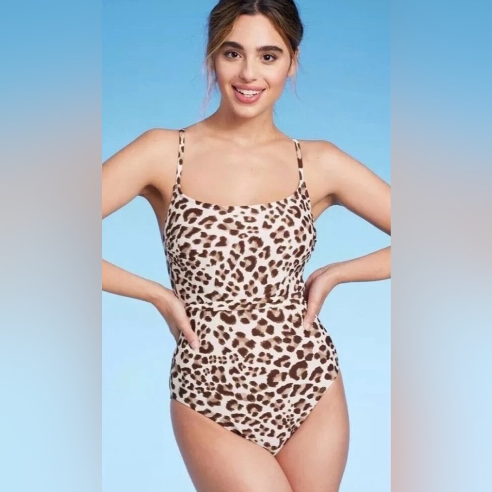 New Kona Sol Leopard Print One-Piece Swimsuit